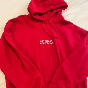 Lonely Ghost I Love You Say It Back Red Hoodie
